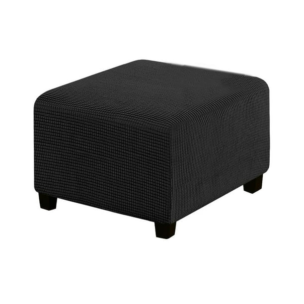 Matsuzay Alta cubierta elástica del otomano del estiramiento piel fina resistente y durable de la ejecución amistosa Decoración del hogar negro S