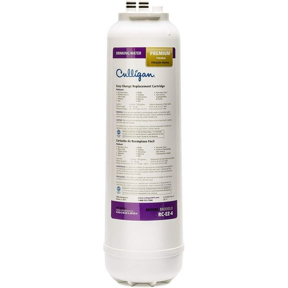 Culligan RC 4 EZ-Change Premium Water Filtration Replacement Cartridge, 500 Gallons, White