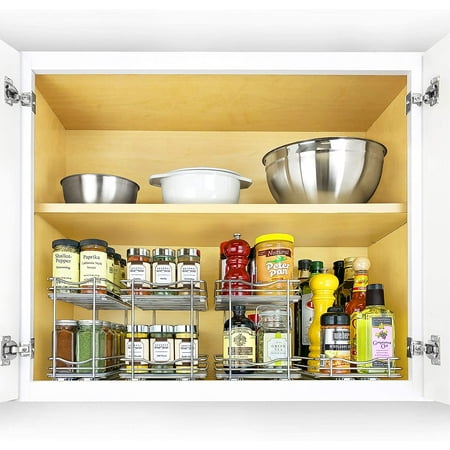 Professional Slide Out Double Spice, Pull Out Spice Rack For Upper Cabinets