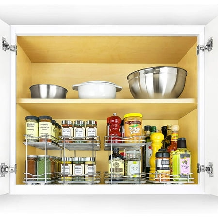 Professional Slide Out Double Spice Rack Upper Cabinet Organizer 6 1 4 Chrome Canada Professional Slide Out Double Spice, Pull Out Spice Rack For Upper Cabinets