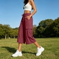 thumbnail image 6 of BUIGTTKLOP Womens Capri Pants Baggy Cargo Wide Leg Cropped Sweatpants Drawstring Casual Jogger with Pockets, 6 of 8