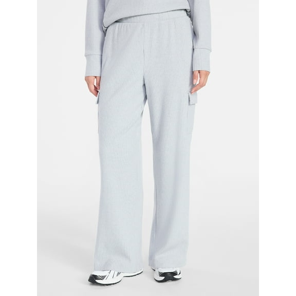 Avia Women's Corded Wide-Leg Cargo Pants, 30'' Inseam, Sizes XS-3XL