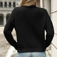 thumbnail image 4 of Ashirexll Winter Sweaters for Women, Pullover Sweaters for Women, Womens Minimalist Solid Color Round Neck Long Sleeve Pullover Knit Sweater, 4 of 7