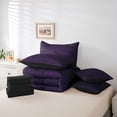 thumbnail image 6 of Homewish Spooky Halloween Spider Web 7 Pieces Full Size Bedding Sets,Flying Bat Pattern Full Size Bed in a Bag,Purple Black,Black Reversible, 6 of 8