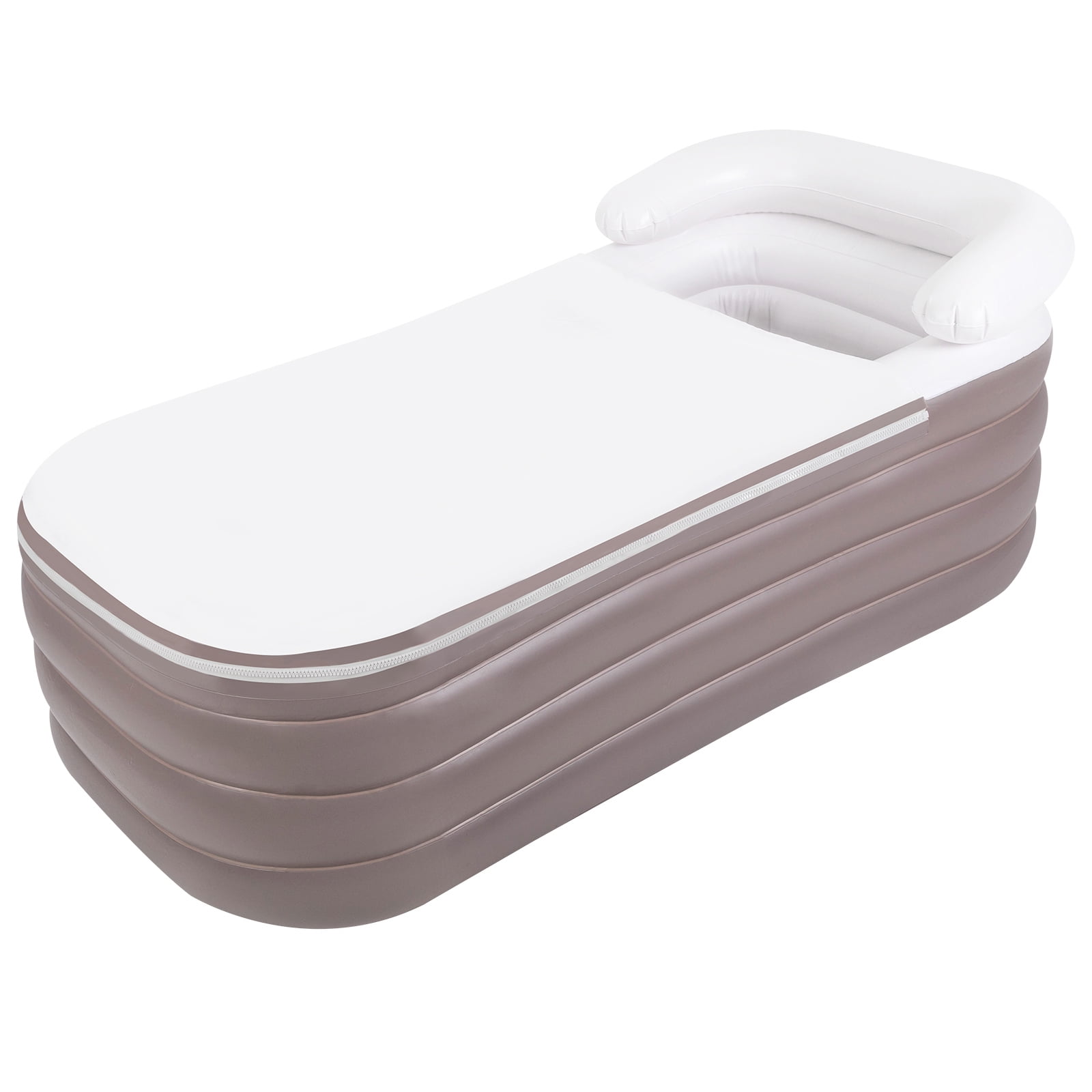152cm Portable Adult Bathtub Shower Inflatable Soaking Bucket Folding Spa Tub Pink