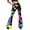 Blue, variant on Flare Leg Pants for Women High Waisted Trendy Printed Bell Bottoms Slim Fit Casual Pants Black
