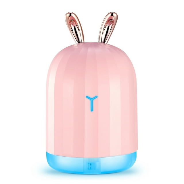 GPCT 220ml Cool Mist Humidifier Ultrasonic Air Diffuser Atomizer with 7 Color Breathing Lights Auto Off Office Home Yoga Pink