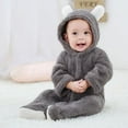 thumbnail image 4 of Unisex Baby Cloth Winter Coats Cute Newborn Infant Jumpsuit Snowsuit Bodysuits,Gray,9-12 Months, 4 of 10
