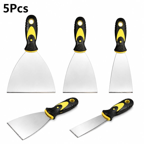 Rongsi 5Pcs Putty Knife Set, 1" 2" 3" 4" 5" Scraper, Spackle Knife, Paint Scraper, Scraper Tool, No Rusting, Perfect For Repairing Drywall, Removing Wallpaper, Mud, Plaster Scraping