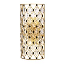 Varaluz Windsor 2-Lt Crystal Sconce - French Gold/Matte Black
