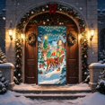 thumbnail image 4 of Yyuenw Christmas Door Tapestry Xmas Front Door Hanging Decor Holiday Party Cloth Door Curtain For Home Front Door Bedroom Wall Indoor Xmas, 4 of 9