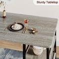 thumbnail image 2 of Zzistar 3 Piece Dining Table Set, Kitchen Wood Rectangular Dining Table with 2 Upholstered Chairs, Bar Table with 3 Layer Storage Shelves, 2 of 8