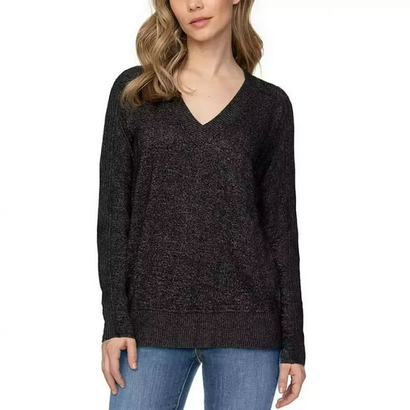 Buffalo David Bitton Women's Super Soft V-Neck Cozy Top S Black