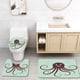 thumbnail image 1 of ABPHQTO Pulpo feliz Juego de alfombras de baño de 3 piezas Alfombra de baño Alfombra de contorno y tapa de inodoro, 1 of 2