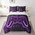 thumbnail image 2 of Castle Fairy Teens Purple Gamepads Bedding Comforter Set,Video Game King Bedding Sets, 2 of 8