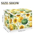 thumbnail image 3 of Foldable Fabric Storage Bin With Handle Collapsible Basket Box Storage With Lid Organizer Green Gourds&yellow Pumpkins, 3 of 7