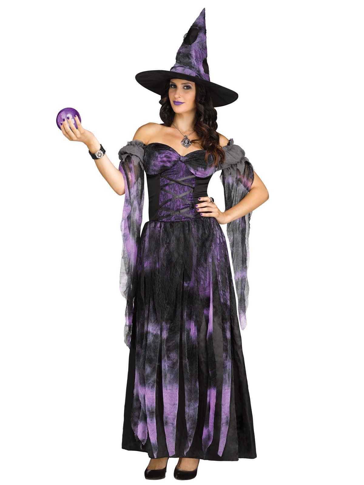 purple and black witch costume
