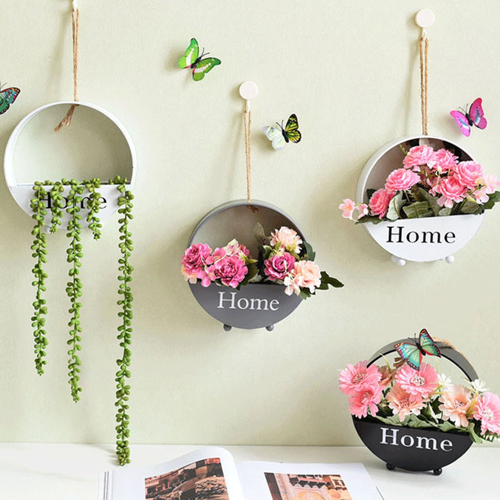 SPRING PARK Wall Planters,Modern Round Glass Wall Planter Succulent