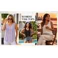 thumbnail image 4 of MOYIKO Tank Tops for Women Eyelet Crew Neck Sleeveless Tops Dressy Casual Trendy Flowy Summer Shirts Loose Fit, 4 of 7