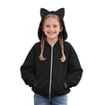 thumbnail image 2 of mgoYE Girls Zip Up Hoodies Cat Ear Teen Fleece Full-Zip Sweatshirts Jacket Casual Fall Hoodie with Pocket, 2 of 9