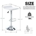thumbnail image 4 of Modern Swivel PU Leather Airlift Barstools, Adjustable Backless Bar Stool Set of 2, Kitchen Counter Height Bar Chair for Dining Room (White, Silver Base), 4 of 10