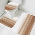 thumbnail image 3 of Brown White Ombre Bath Mat 3 Piece Bathroom Rug Set, Vintage Farmhouse Abstract Striped Non Slip Bath Rug Contour Mat and Toilet Lid Cover, Absorbent Shower Mats Soft Bath Rugs and Mats Sets, 3 of 8