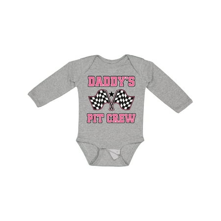 

Inktastic Daddys Pit Crew Girls Gift Baby Girl Long Sleeve Bodysuit