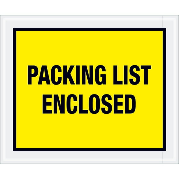 Tape Logic PL428 10 x 12 in. 2 Mil Poly Yellow Packing List Enclosed Envelopes