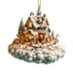 thumbnail image 1 of Adorno para árbol de Navidad | Decoración colgante de acrílico para las fiestas | Escena de cabaña en un pueblo invernal, 1 of 6
