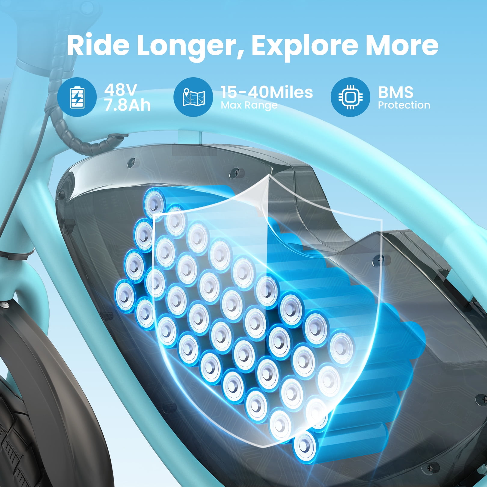 ANCHEER 14" Foldable Electric Bike for Adults, Peak 500W Electric Bicycles, 48V 374Wh City Commuter Cruiser Ebikes, 20MPH Compact Electric Mini Bike for Teens, LED Display, UL 2849