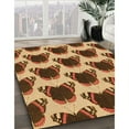 thumbnail image 3 of Ahgly Company Machine Washable Indoor Round Transitional Yellow Orange Area Rugs, 3' Round, 3 of 7