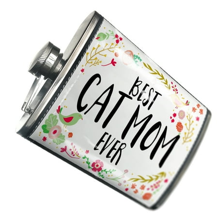 

NEONBLOND Flask Happy Floral Border Cat Mom