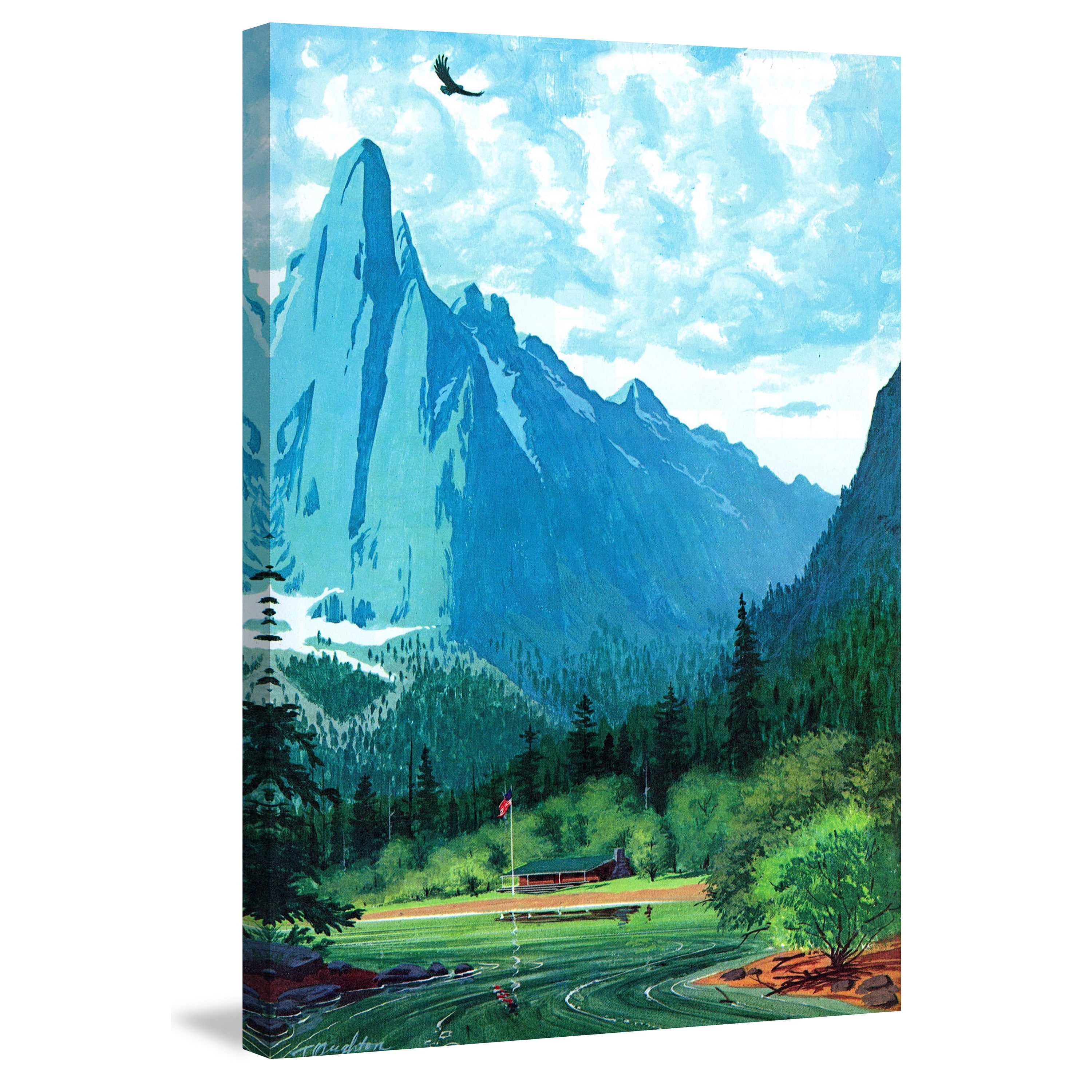 "Blue Peaks" Painting Print on Wrapped Canvas
