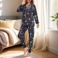 thumbnail image 3 of DISNIMO Skull Flower Print Womens Pajama Sets 2 Piece Pj Sets Long Sleeve Button Down Sleepwear Nightwear Soft V Neck Lounge Set with Long Pants, 3 of 7