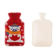 Angle View: Hot Water Bottle, 2 Liter Pvc Water Bag with Knit Cover Suitable for Christmas,Hand Warmer