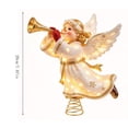 thumbnail image 2 of TTJ Lighted Christmas Angel Tree Topper, LED Angel with Golden Trumpet and Feathered Wings, Warm White Illuminated Holiday Tree Decoration, Elegant Christmas Tree Top Ornament(A), 2 of 6