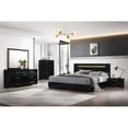 thumbnail image 2 of Milan Floria Modern Gloss Black 2-Drawer Night Stand with Metal Accents, 2 of 5