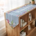 thumbnail image 4 of Easter Bunny Gnomes Table Runner Linen Burlap Table Runner 90 Inches Long Spring Easter Eggs Floral Blue Wood Dresser Scarves for Kitchen Island Coffee Dining Party Wedding Holiday Decor 13"x90", 4 of 8