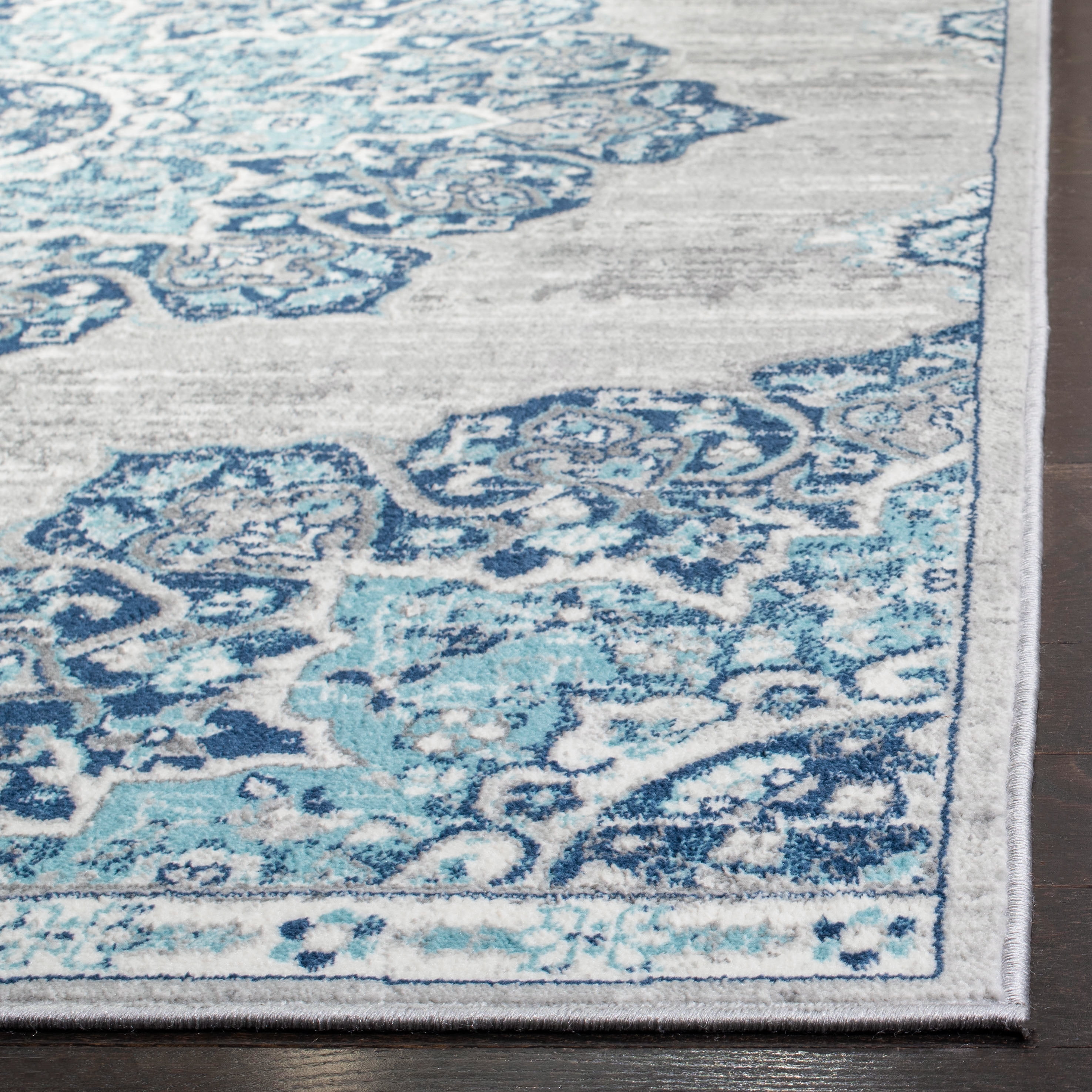 SAFAVIEH Brentwood Cantor Oriental Area Rug, Navy/Light Gray, 4' x 6'