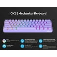 thumbnail image 4 of Geeky GK61 60% | Hot Swappable Mechanical Gaming Keyboard | 61 Keys Multi Color RGB LED Backlit for PC / Mac Gamer | ANSI US American Layout ( Lavender , Mechanical Blue ), 4 of 7