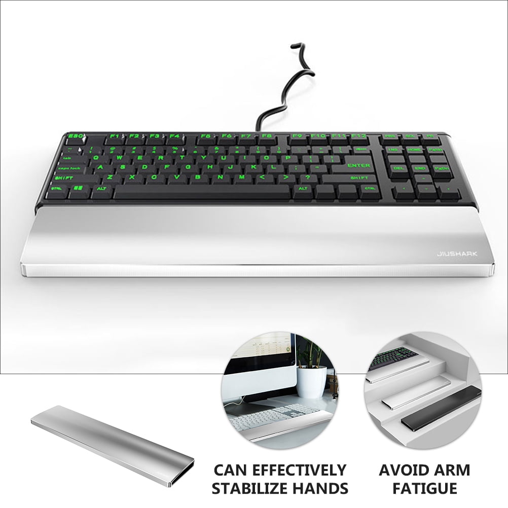 Supvox Aluminum Alloy Keyboard Wrist Rest Pad Ergonomic Design with Silicone Non Slip Base Silver
