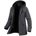 thumbnail image 2 of Chrisuno Men's Stylish Overcoats Business Classic Mens Peacoat Jacket Anti-Wrinkle Windproof Winter Trench Coats Dark Grey XL, 2 of 5