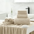 thumbnail image 2 of Smuge 18 pcs Bath Towel Sets, Include 6 Bath Sheet Towels, 6 Hand Towels, 6 Washcloths, Soft Microfiber Highly Absorbent Shower Towel for Bathroom Gym Spa(Camel), 2 of 7