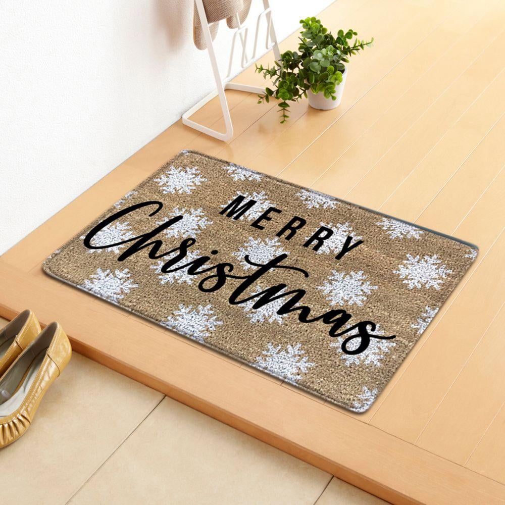 Merry Christmas Best Wishes Non-slip Door Decor Bathroom Rug Mat Carpet 24x16" 