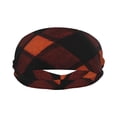 thumbnail image 2 of Motion Adornment Sweatband 15 In Both Men And Women Can Stretch Breathable Soft Perspiration For Hiking Walking Running Exercise Argyle Plaid Darkorange_3, 2 of 8