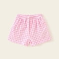 thumbnail image 4 of CCRFTGI Plaid Shorts for Children Girls Size 10-12 Comfy Cute Elastic Waist Shorts for Girls Summer Casaul Y2k Beach Wear Light Stylish Dailywear Pink 5-6 Years, 4 of 7