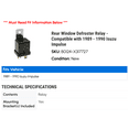 thumbnail image 2 of Automatic Temperature Control ATC Relay - Compatible with 1989 - 1990 Isuzu Amigo, 2 of 2