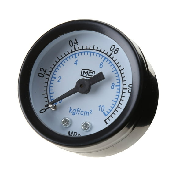 Mini Low Pressure Gauge Back Mount 1/4" Thread Pressure Gauge Shatter-proof Pressure Gauge for Air Oil Water