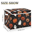 thumbnail image 3 of Foldable Fabric Storage Bin With Handle Collapsible Basket Box Storage With Lid Organizer Halloween Icons, 3 of 7