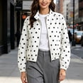 thumbnail image 5 of Enjoytime Polka Dots Jackets for Women Long Sleeve Zip Up Lightweight Coat Fall Plus Size Fashion Work Casual Outerwear, 5 of 7